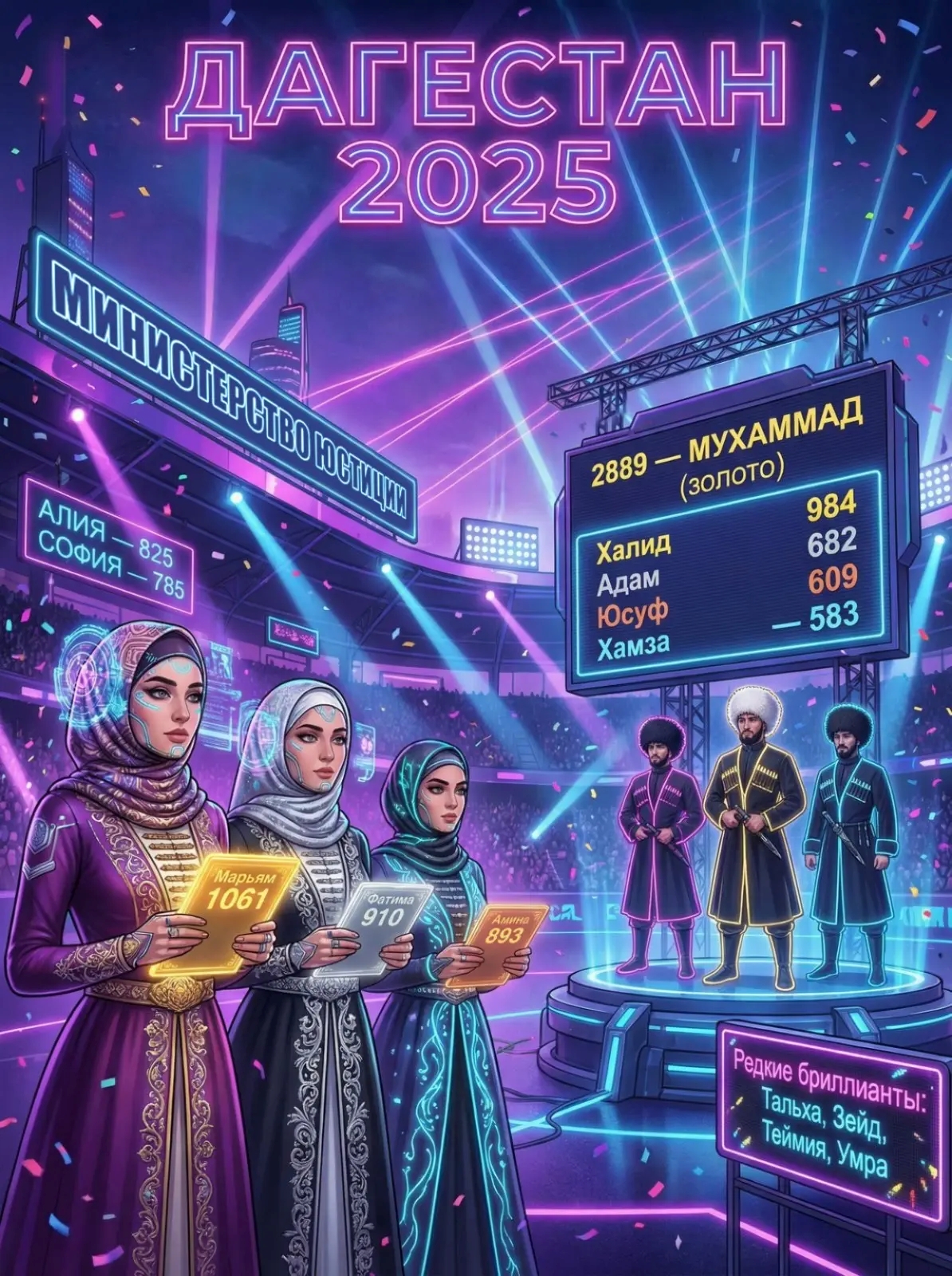 Какие имена выбирали для детей родители в Дагестане в 2025 году